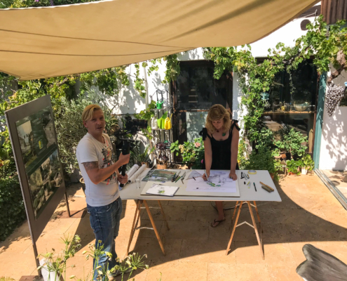 Dreh vor Ort Garden Design mit Aline van den Elzen